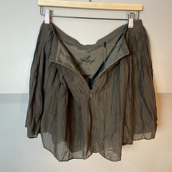 J. Crew Silk Blend Pleated Ruffled Mini Skirt in Gray Women's Size 6 EUC - Picture 11 of 12